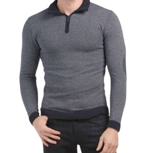 Progetto Uomo XL Old Money Ivy League Preppy Wool Cashmere Quarter-Zip Sweater